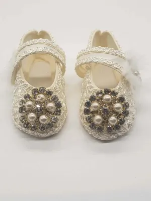 045 - Baptism Shoes - Beige