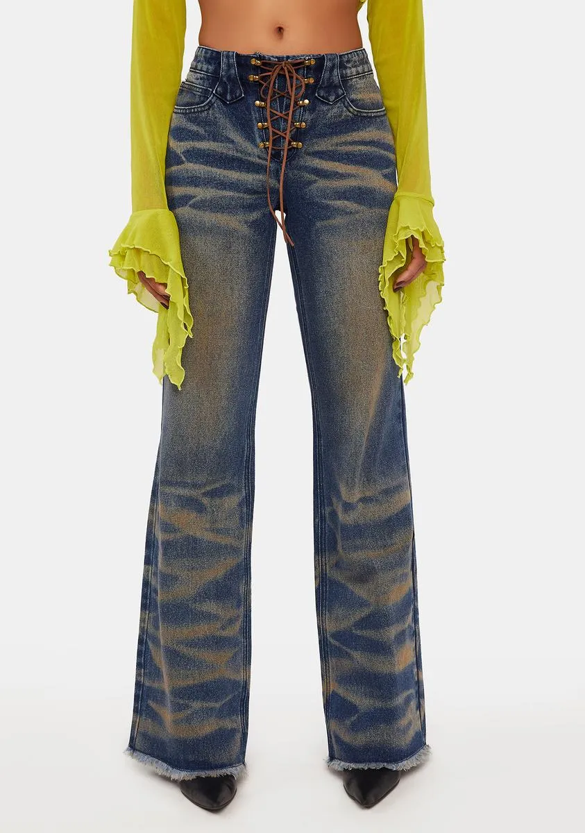 After Hours Lace Up Jeans