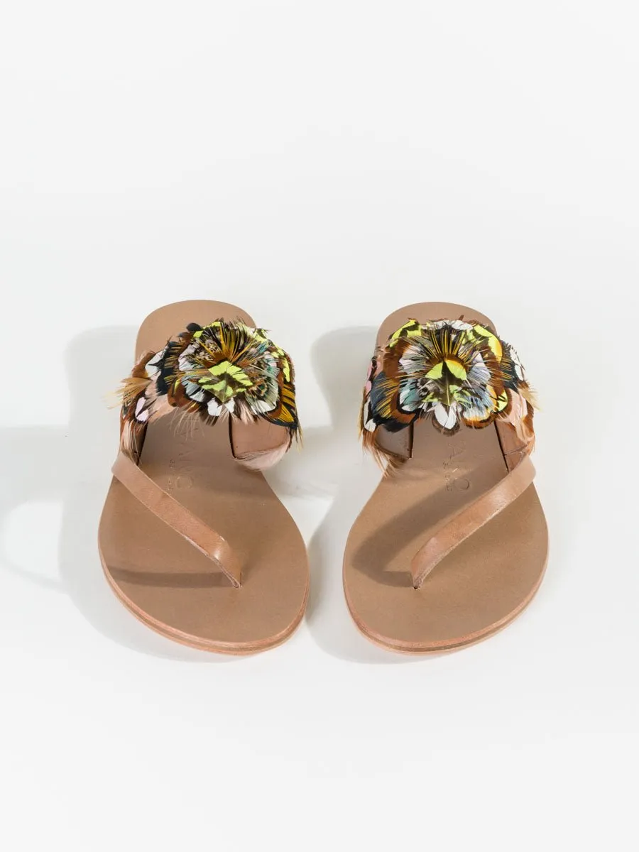 alberta feathers sandal - yellow/pink