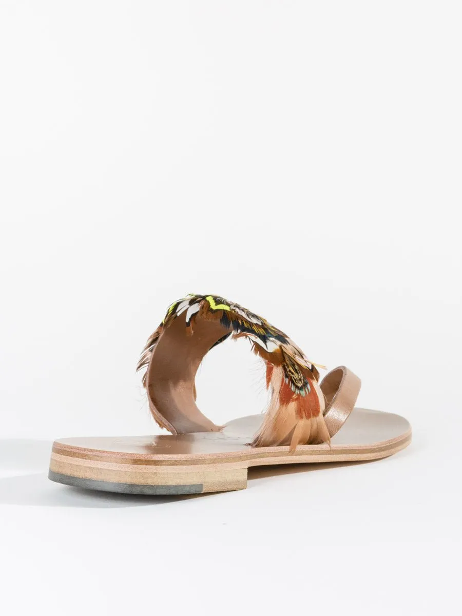 alberta feathers sandal - yellow/pink