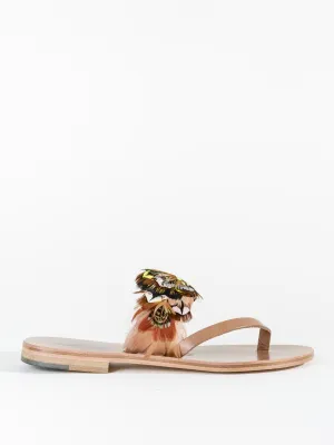 alberta feathers sandal - yellow/pink