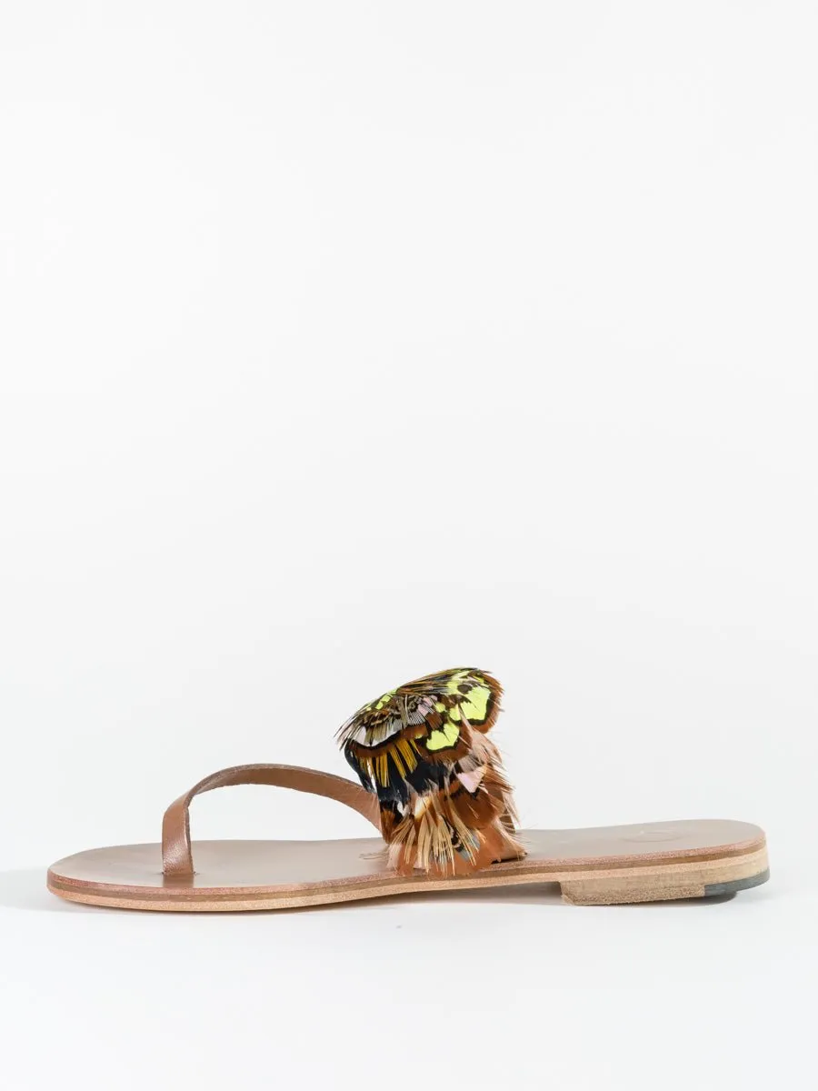 alberta feathers sandal - yellow/pink