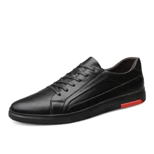 Angelo Ricci™ Casual Solid Leather Sneakers