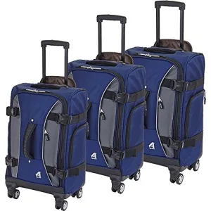 Athalon Hybrid Spinners Luggage 3 Pc Set Navy, Gray