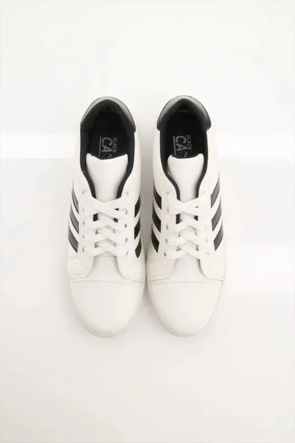 Black Stripe Canvas Sneakers