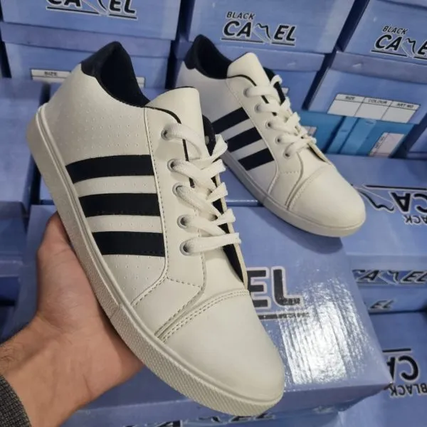 Black Stripe Canvas Sneakers