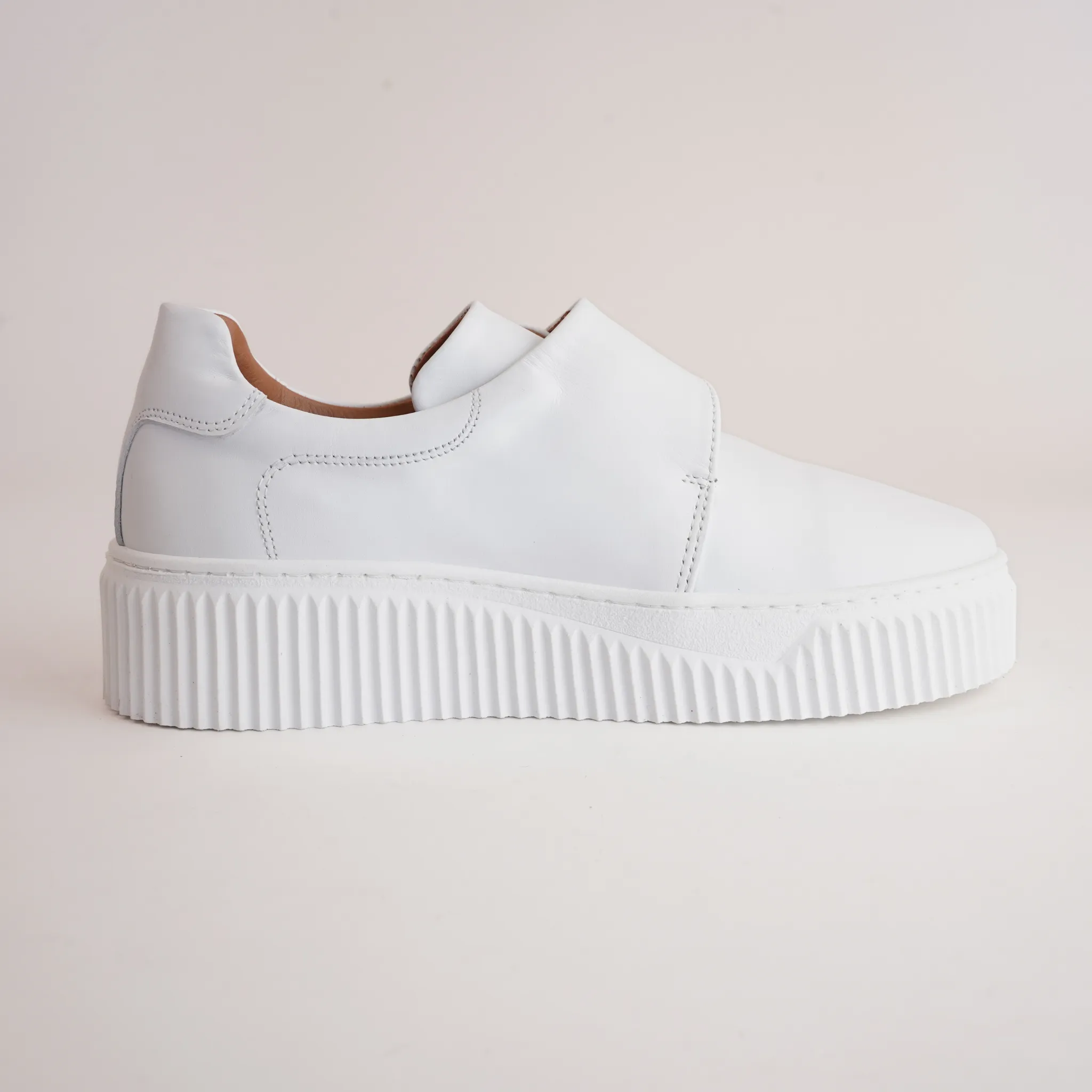 Bowie White Leather Sneakers