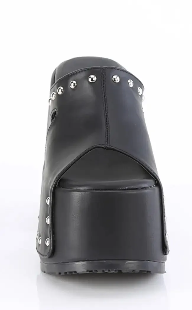CAMEL-109 Black Platform Sandals