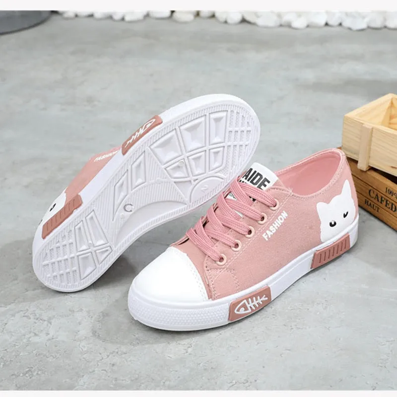 Cat Cartoon Canvas  Sneakers shoes