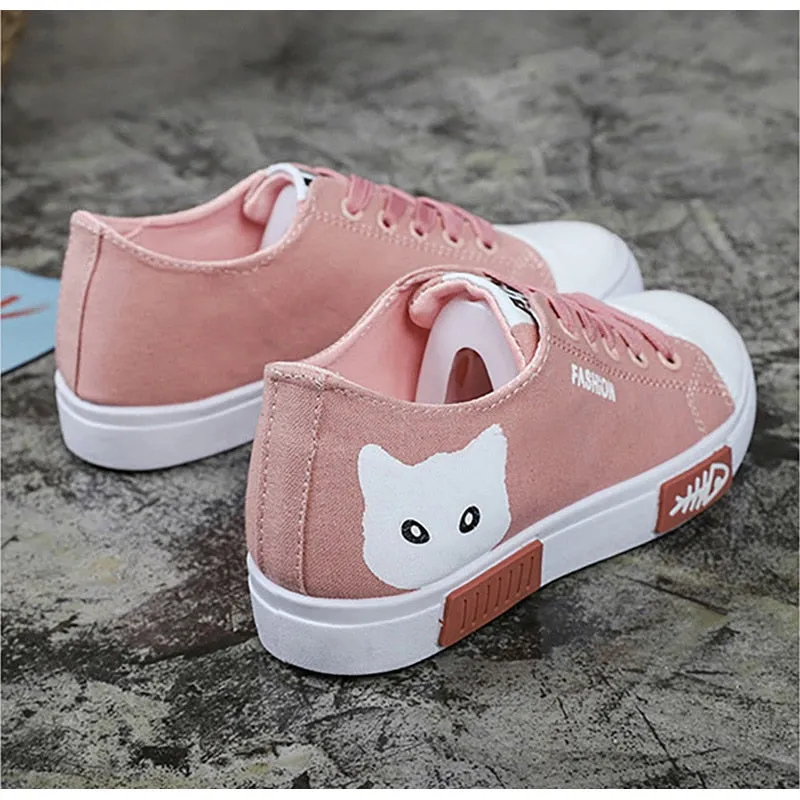 Cat Cartoon Canvas  Sneakers shoes