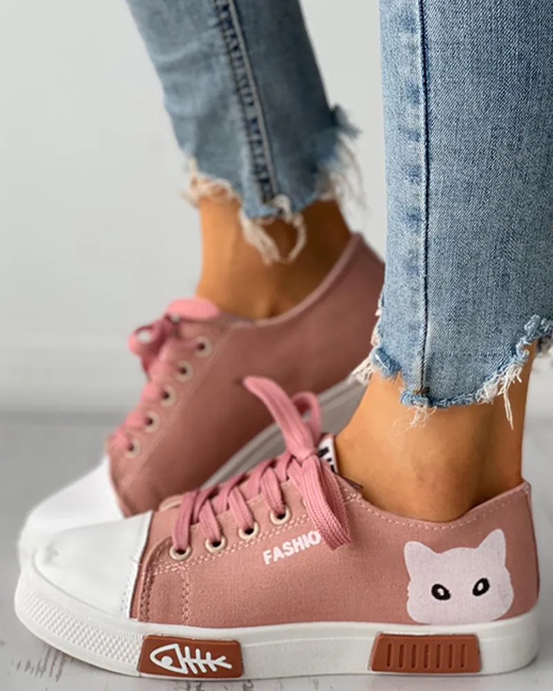 Cat Cartoon Canvas  Sneakers shoes