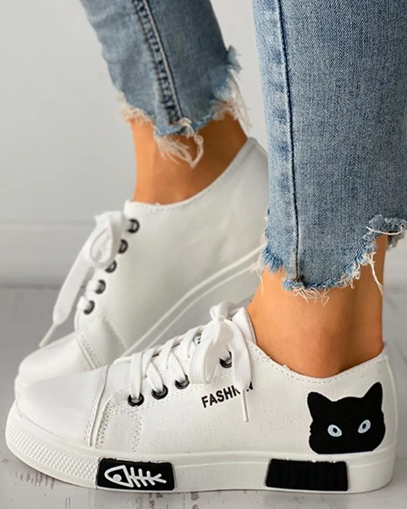 Cat Cartoon Canvas  Sneakers shoes