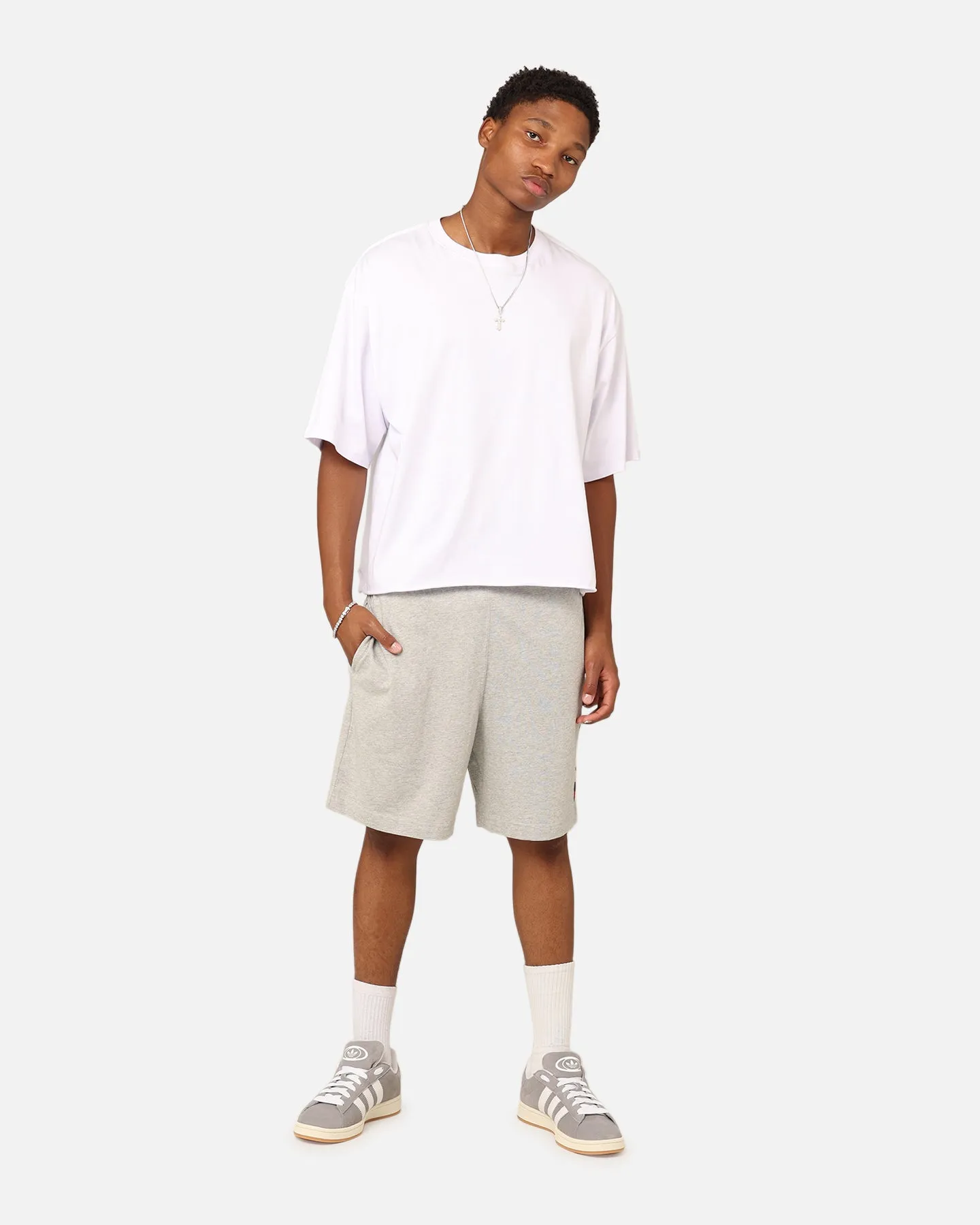 Champion Script Jersey Shorts Oxford Heather
