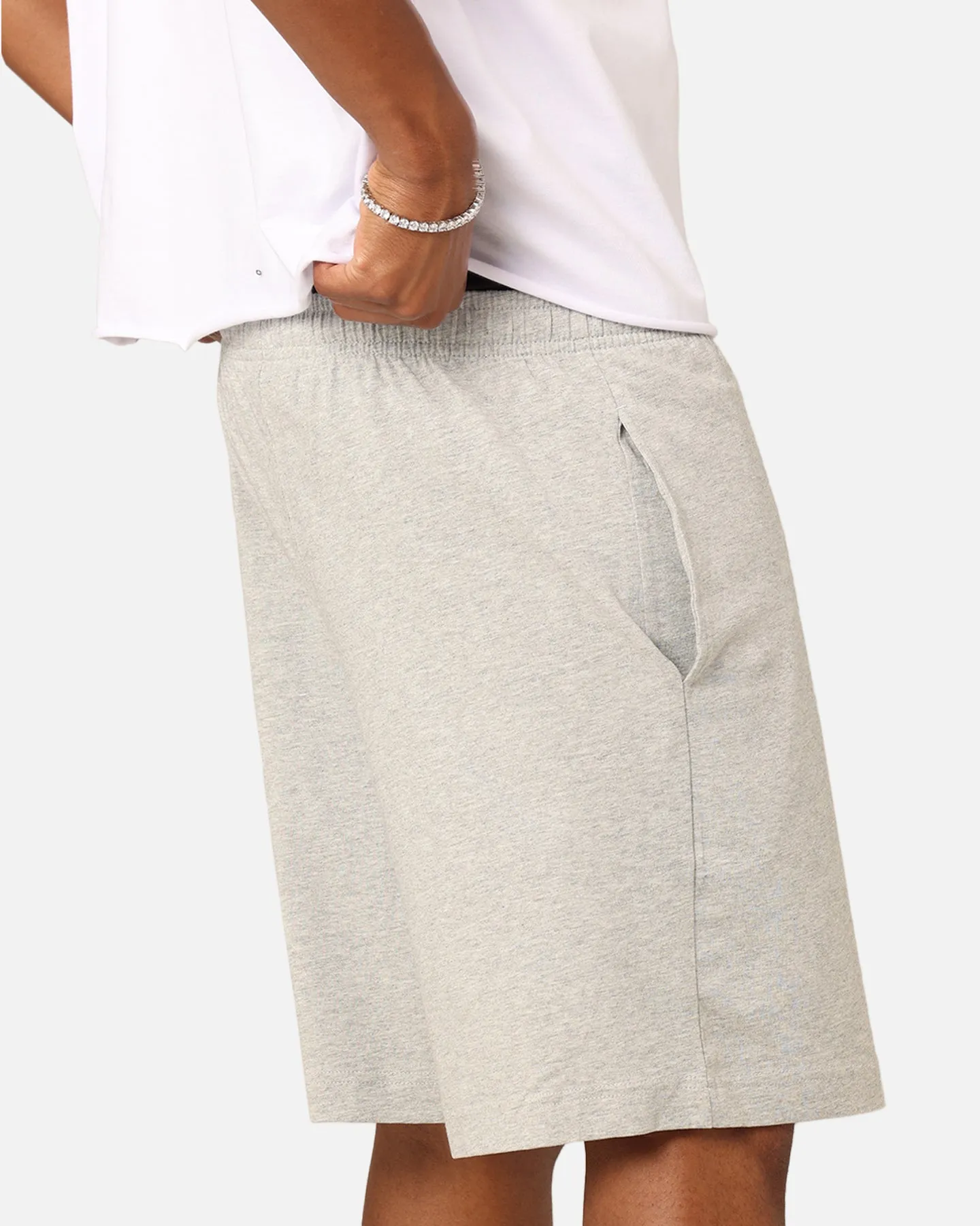 Champion Script Jersey Shorts Oxford Heather