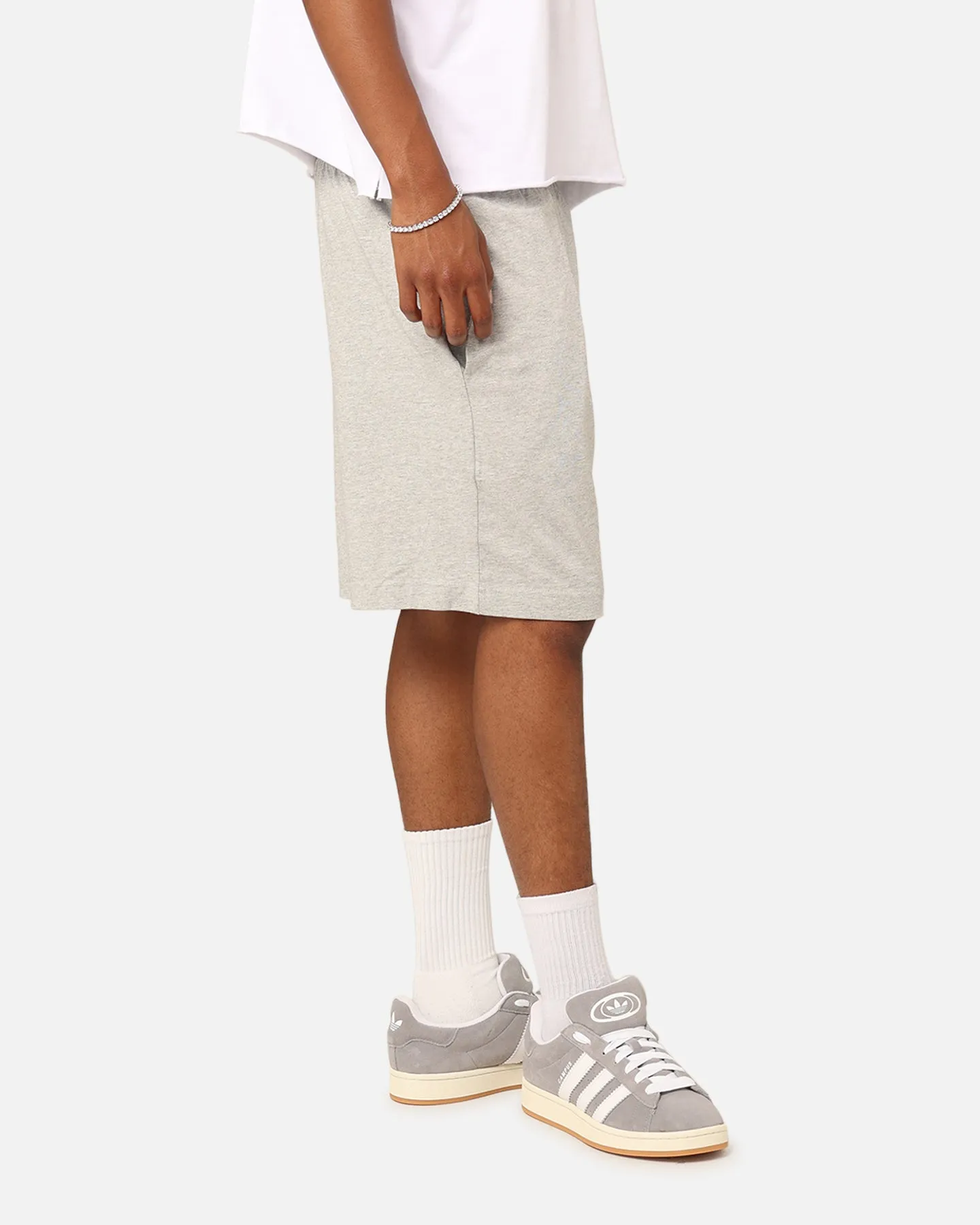 Champion Script Jersey Shorts Oxford Heather