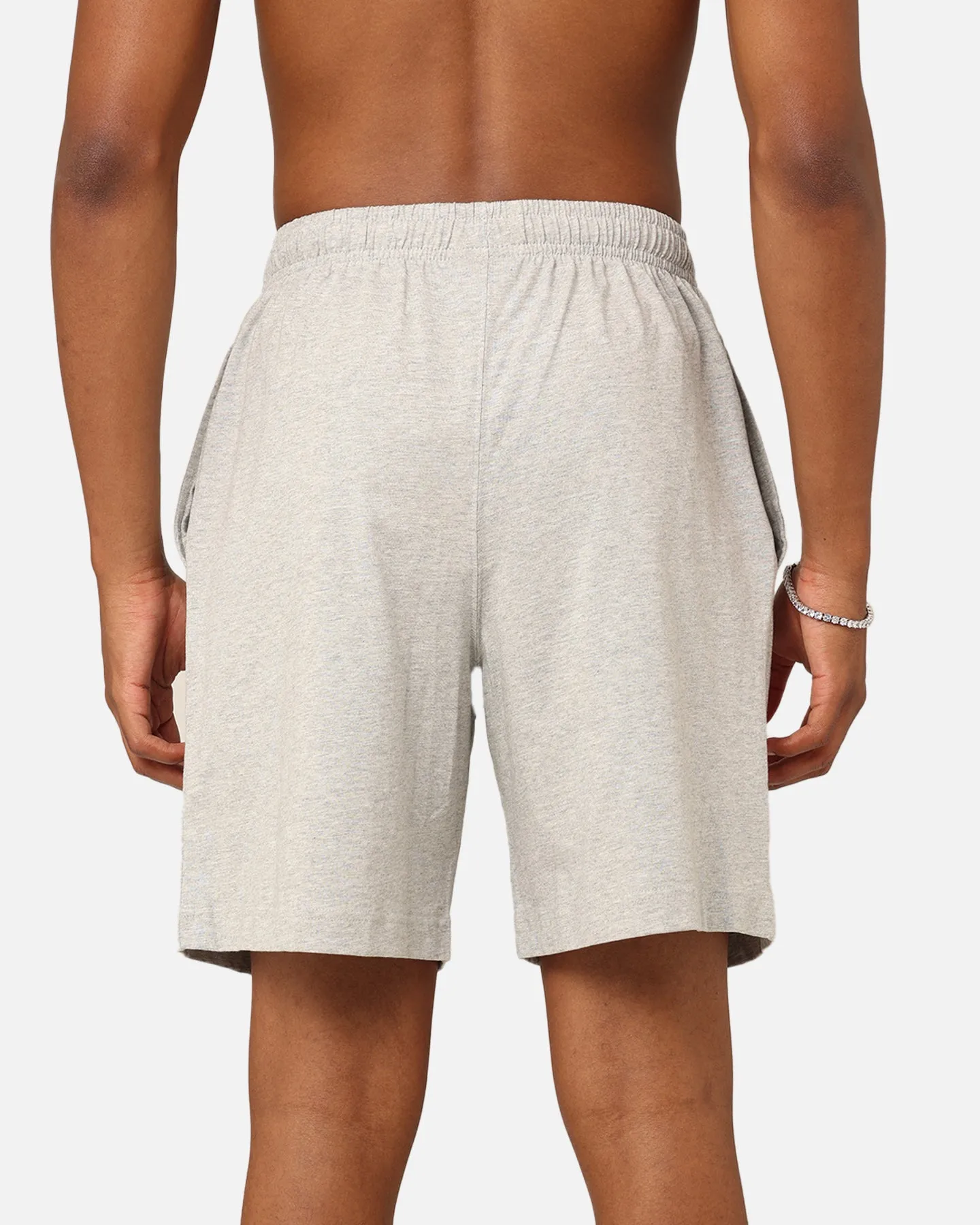 Champion Script Jersey Shorts Oxford Heather