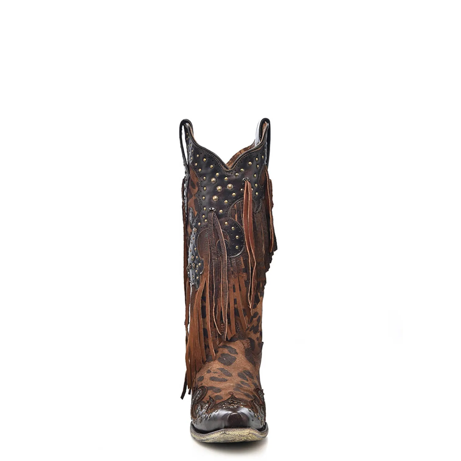 Corral Womens Fashion Boots Goat Leather Patricia Honey Leopard
