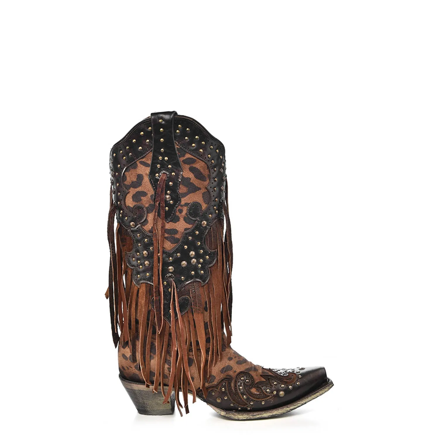 Corral Womens Fashion Boots Goat Leather Patricia Honey Leopard