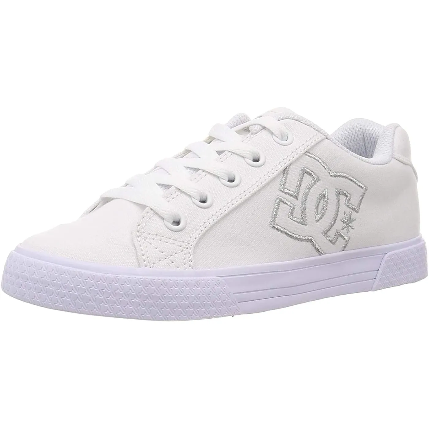 DC Chelsea TX White Silver Womens Skate Trainers