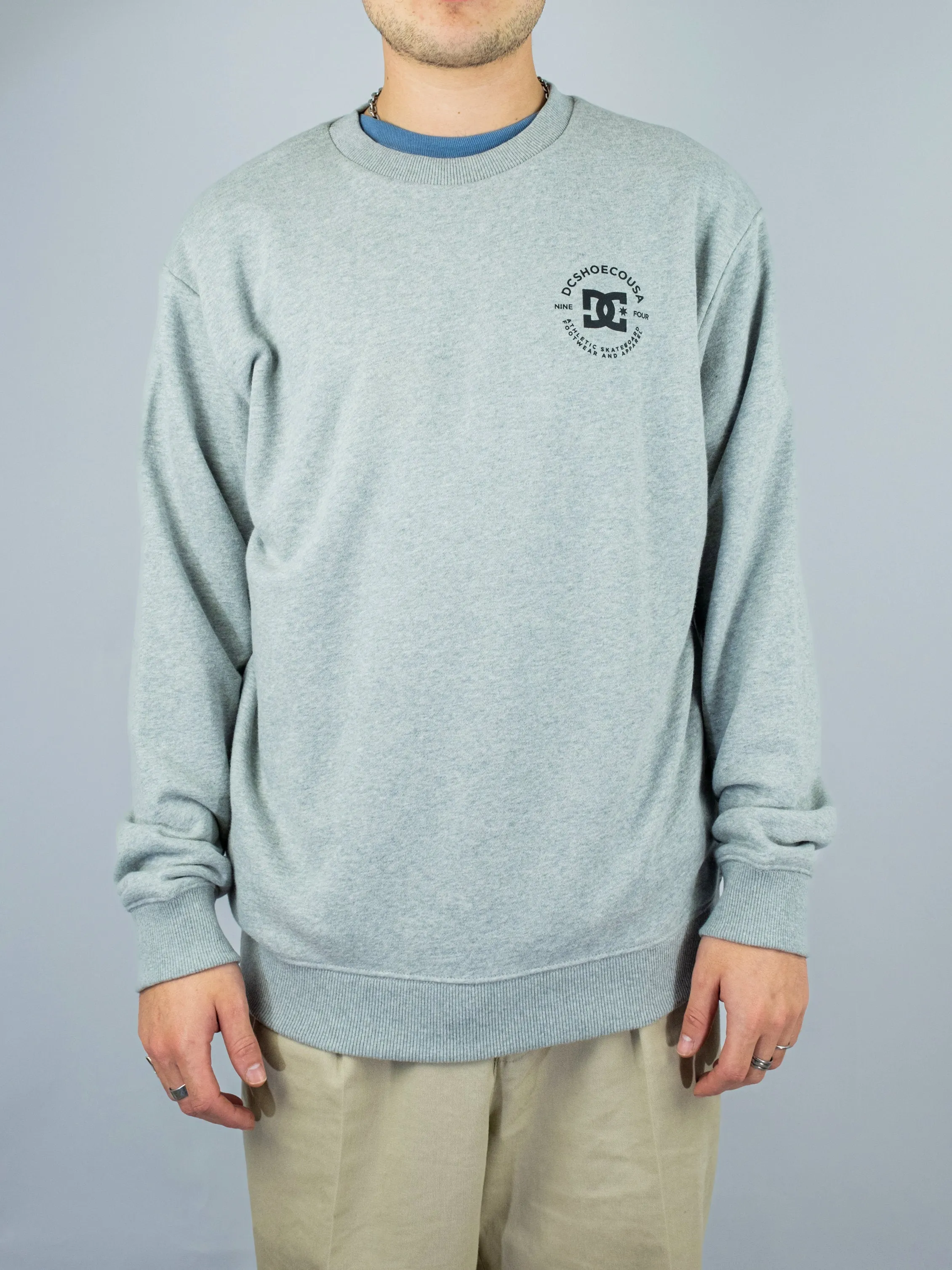 DC Shoes – Star Pilot Terry Cloth Crew Sweat Shirt – Heather Grey – 2XL Only Last