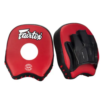FAIRTEX FMV14 MUAY THAI BOXING MMA SHORT FOCUS MITTS PADS Red Black