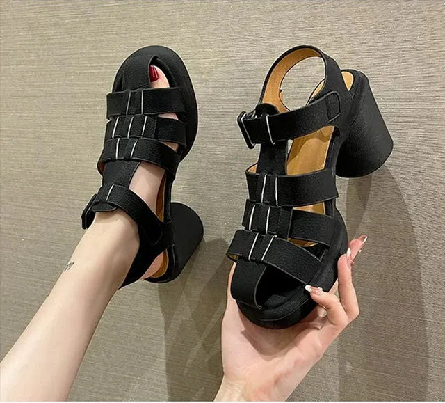 Fashion Casual Weave Genuine Leather Platforms Shoes Woman