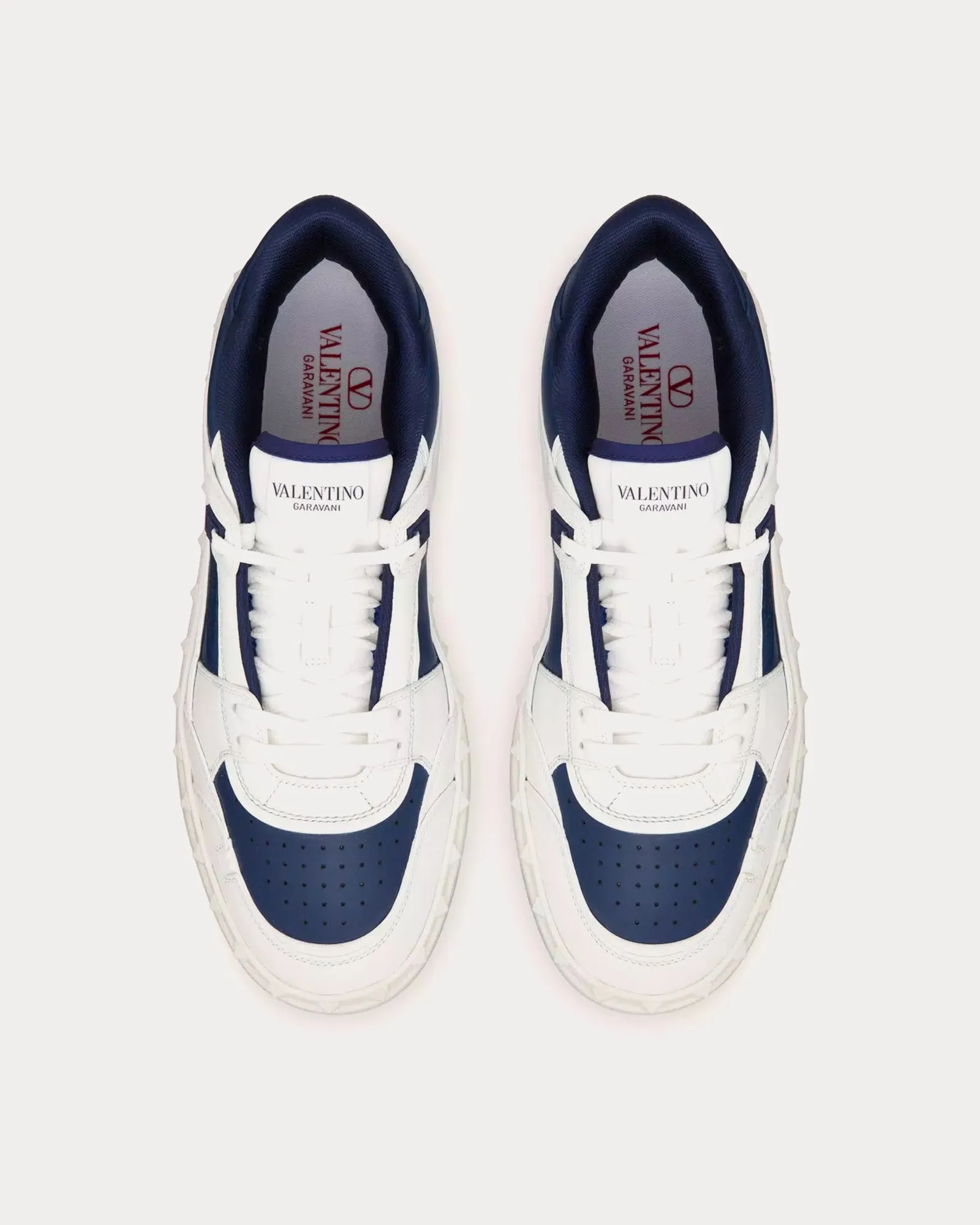 Freedots Calfskin White / Blue Low Top Sneakers