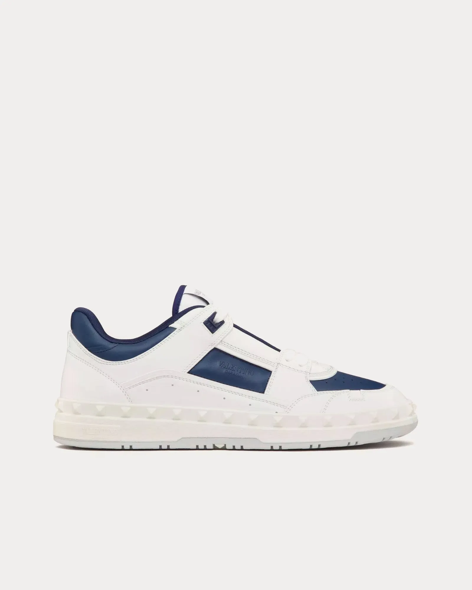 Freedots Calfskin White / Blue Low Top Sneakers