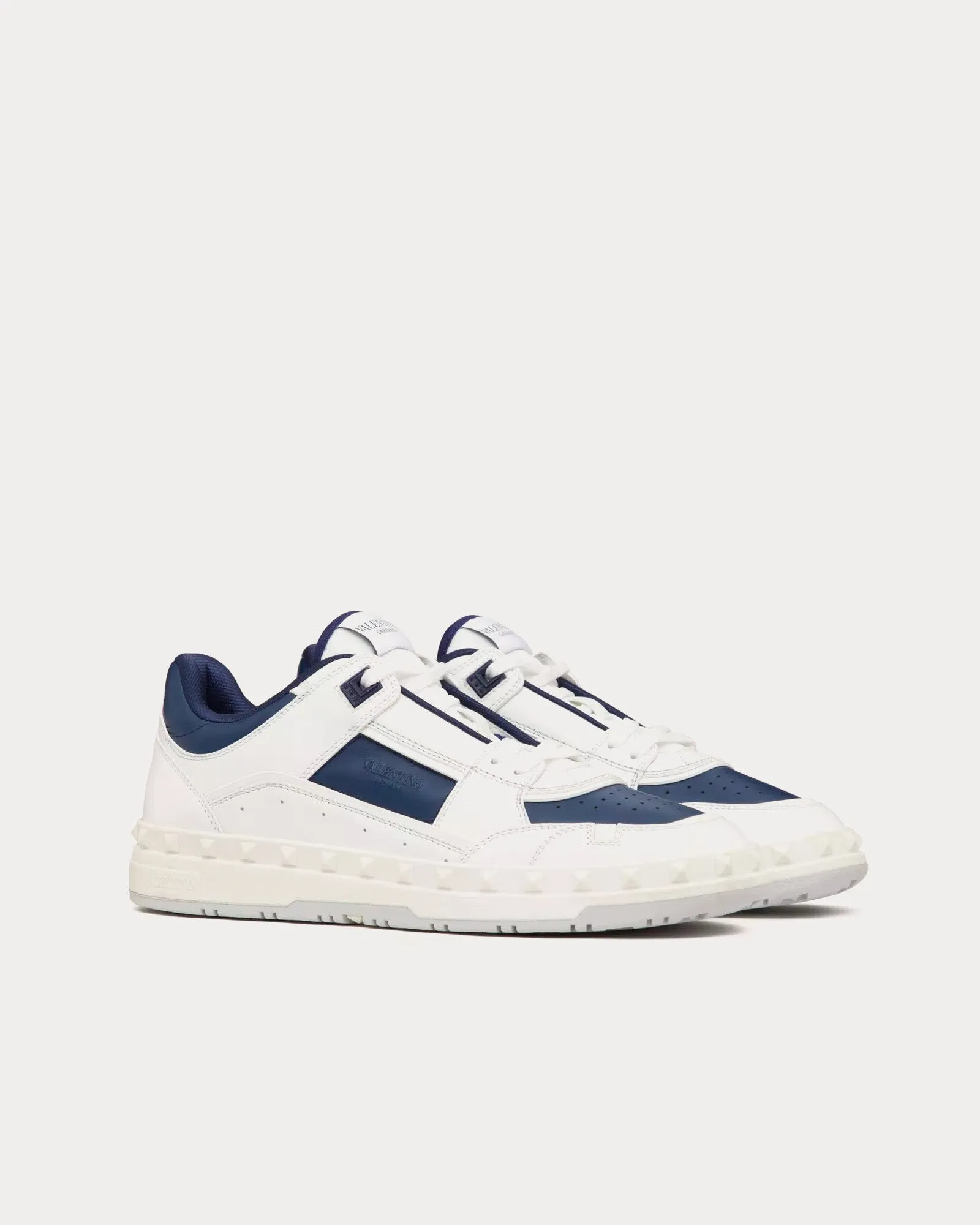 Freedots Calfskin White / Blue Low Top Sneakers