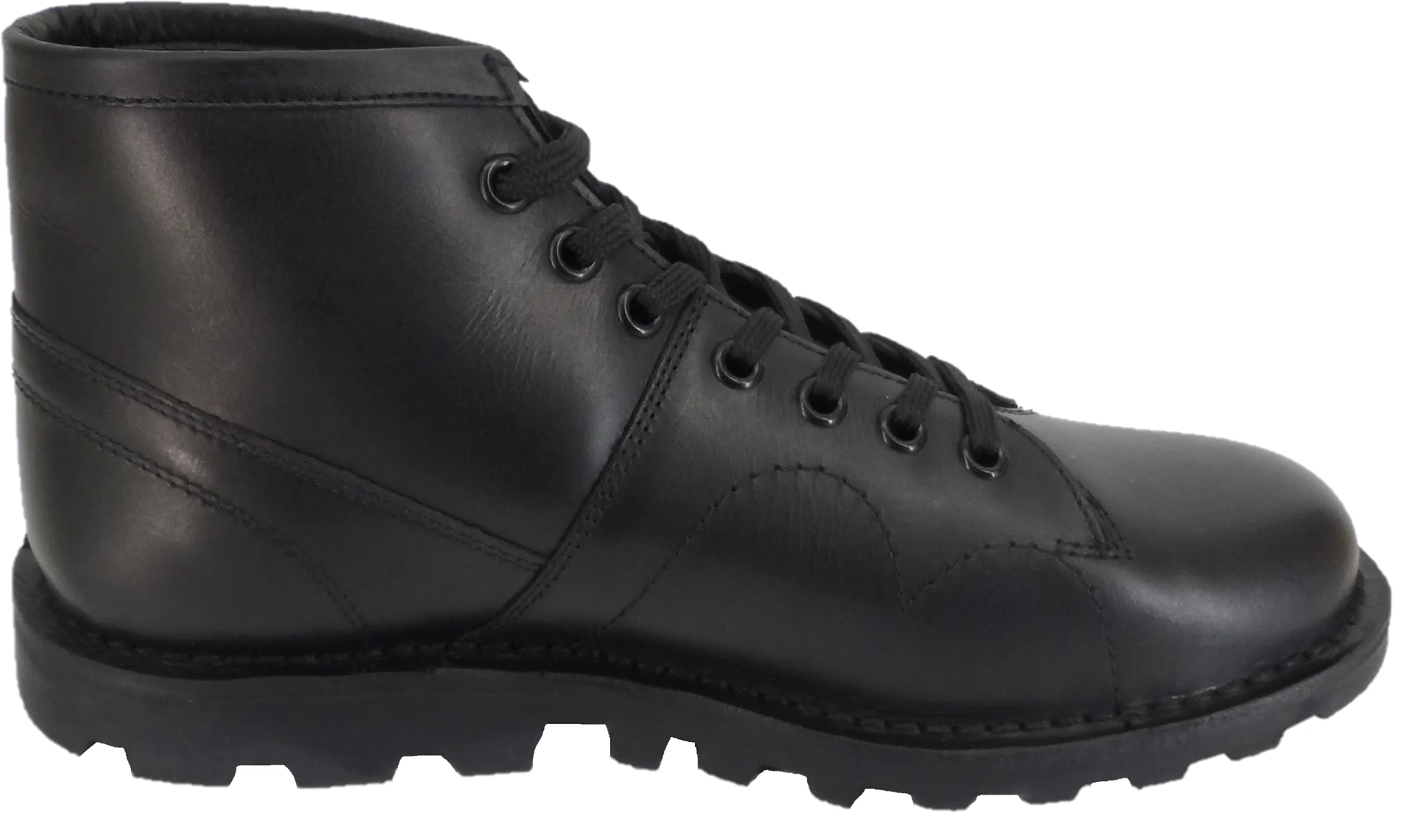 Grafters Original 1970's Style Black Leather Monkey Boots