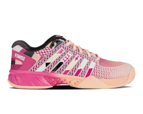 K-Swiss Women's Express Light Pickleball Wide Fuschia Purple Bleach Apricot Shoes