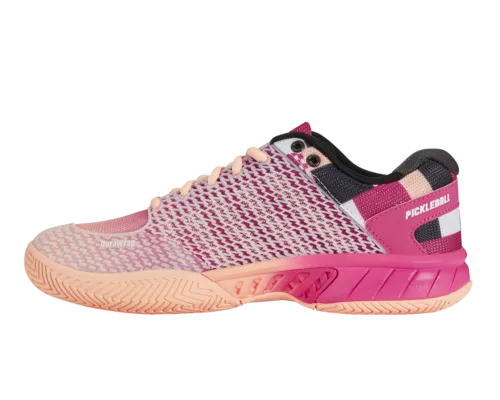 K-Swiss Women's Express Light Pickleball Wide Fuschia Purple Bleach Apricot Shoes