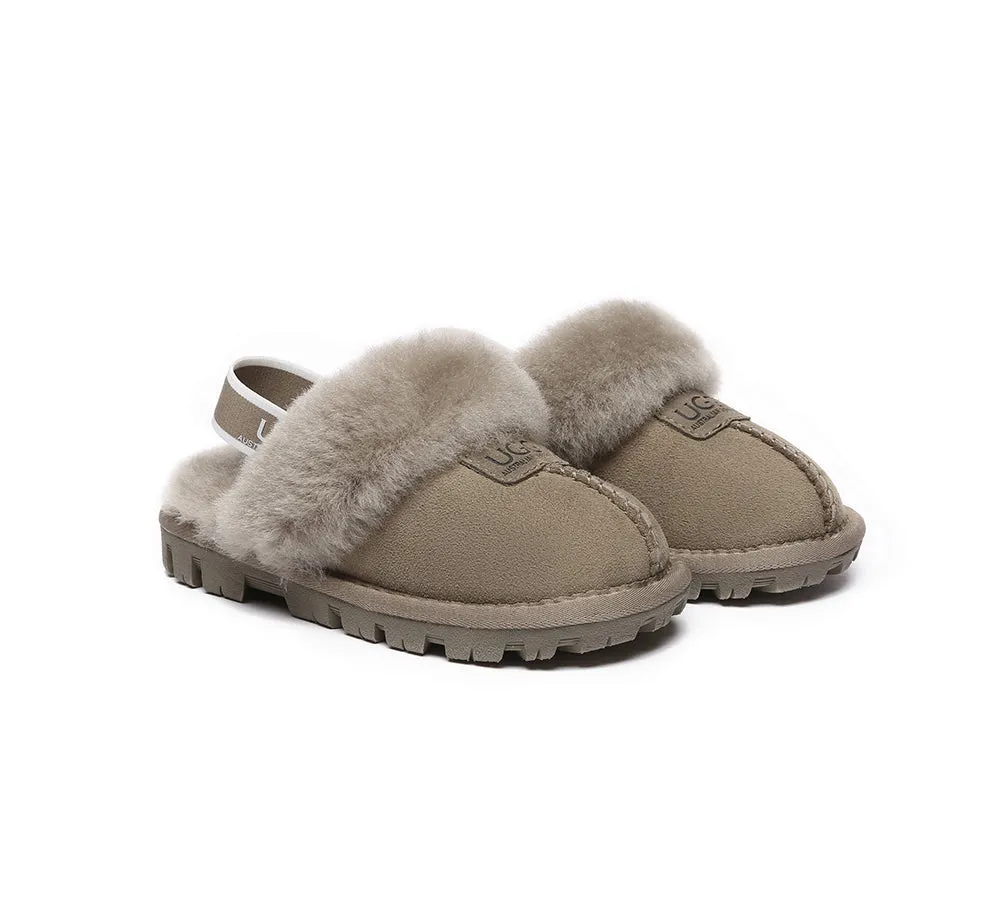 Kids Sheepskin Wool Slingback Slippers Suzie