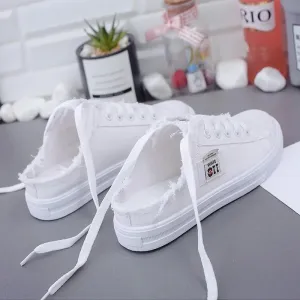 Lace Up White Shoes