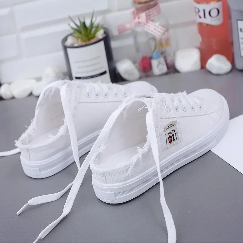 Lace Up White Shoes