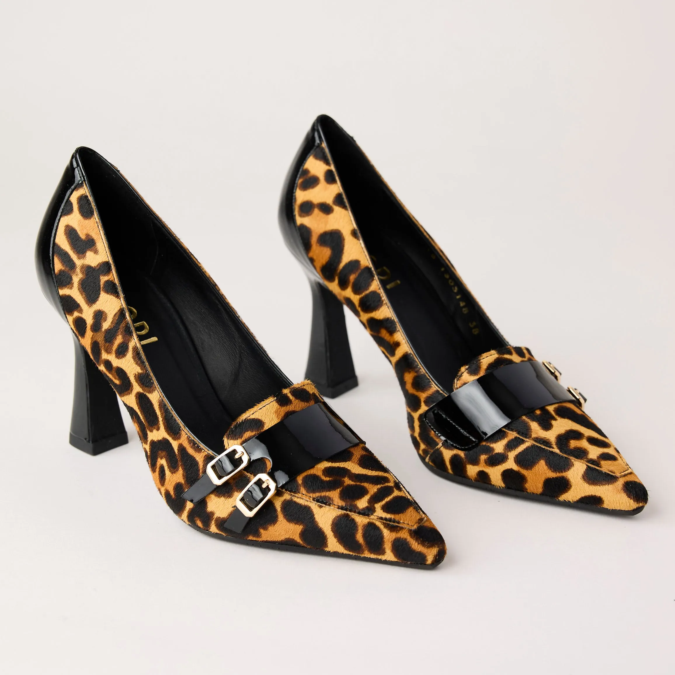 Lodi Leopard Print Leather Court Shoes