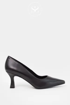 LODI NEW JONA FULL BLACK LEATHER COURT SHOES ( BLACK INSOLE/BASE)