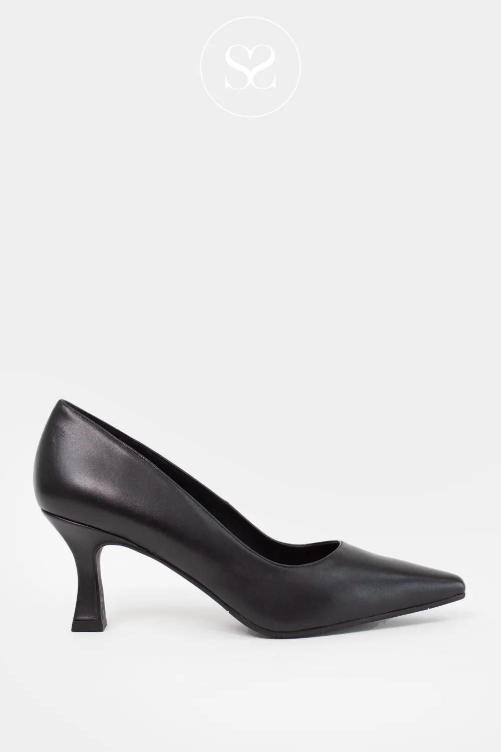 LODI NEW JONA FULL BLACK LEATHER COURT SHOES ( BLACK INSOLE/BASE)