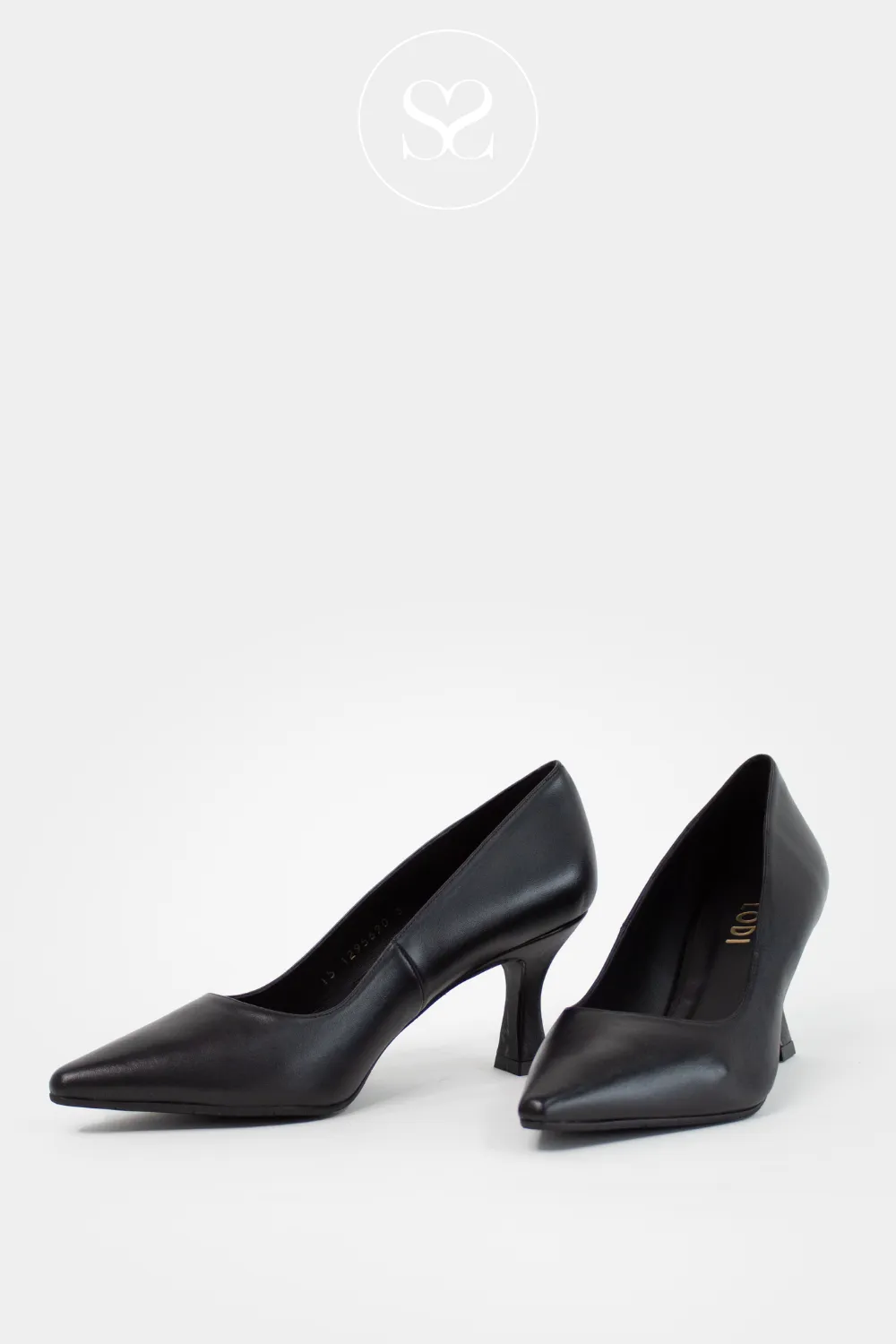 LODI NEW JONA FULL BLACK LEATHER COURT SHOES ( BLACK INSOLE/BASE)