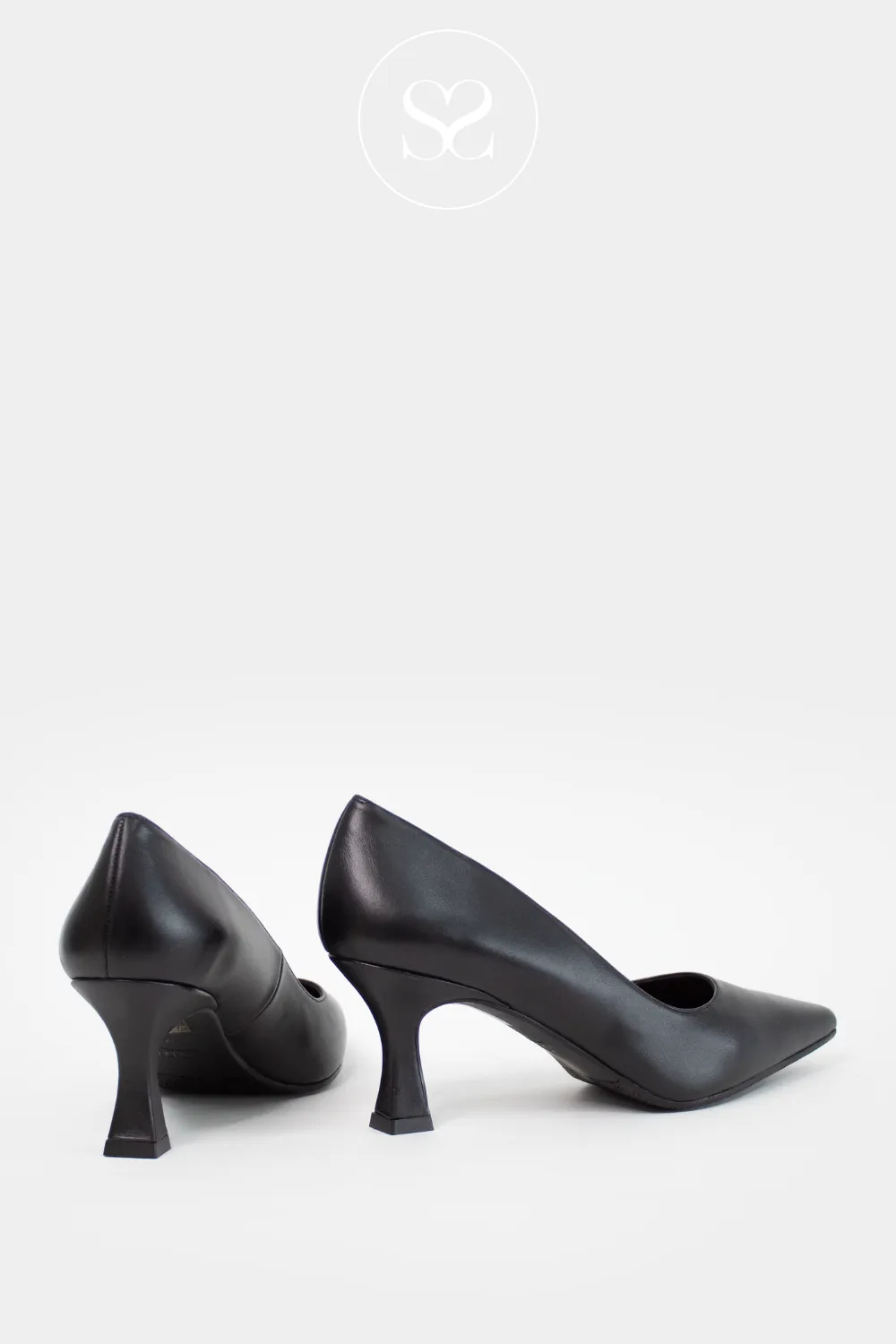 LODI NEW JONA FULL BLACK LEATHER COURT SHOES ( BLACK INSOLE/BASE)