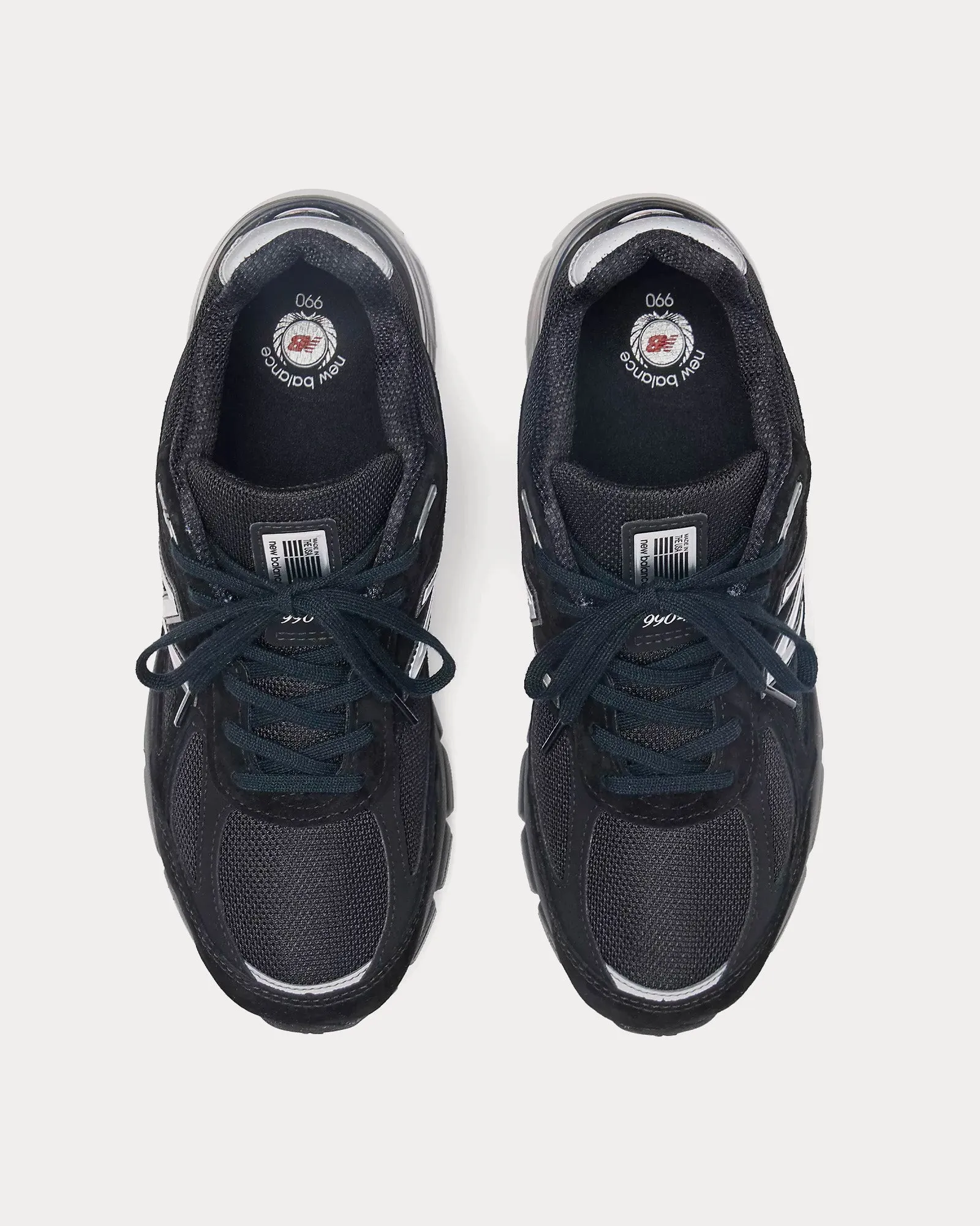 Made in USA 990v4 Black / Silver Low Top Sneakers