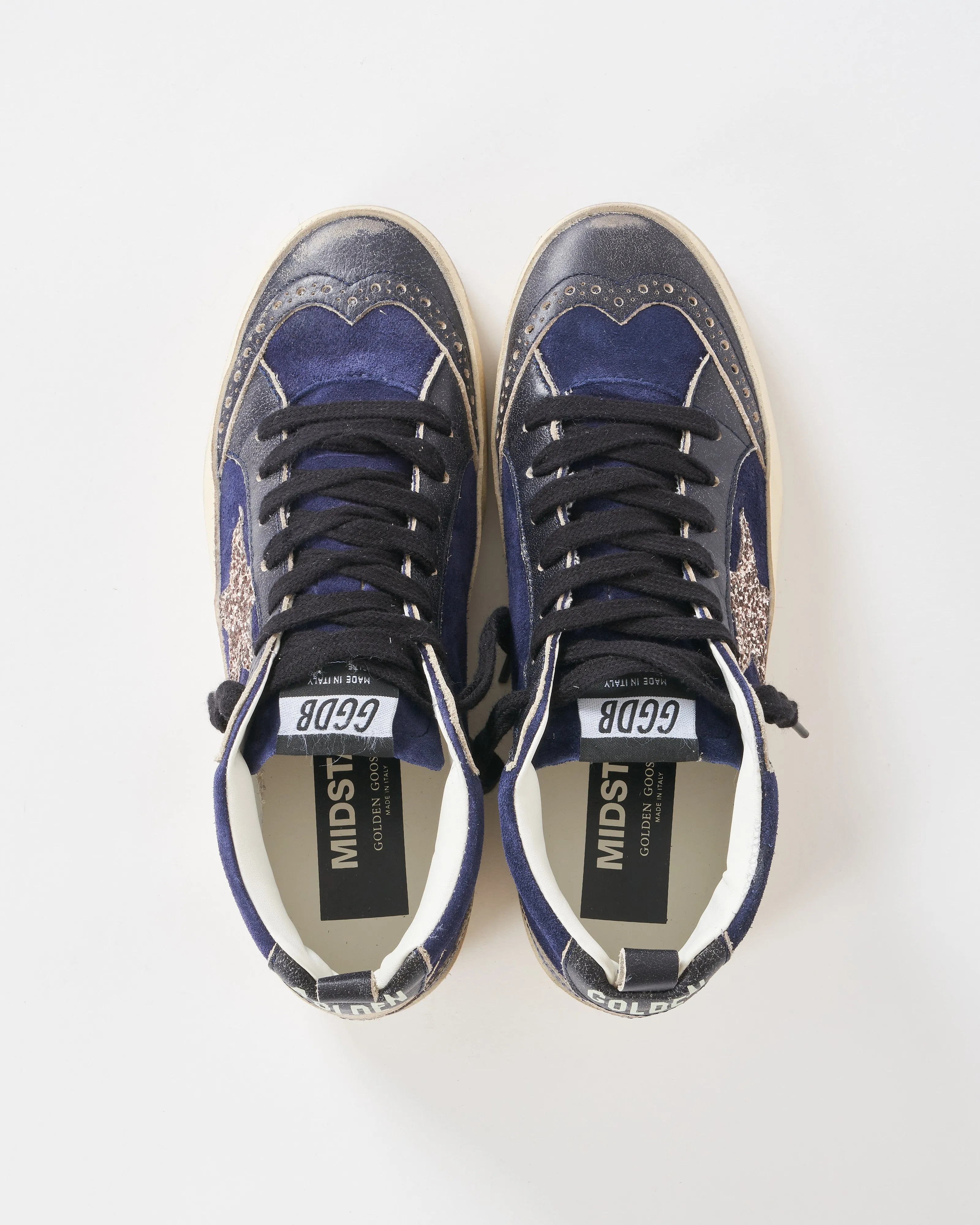 mid star suede glitter star leather spur
