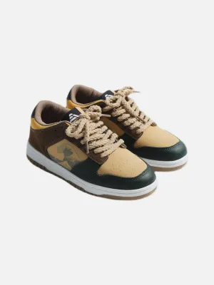 Niceprimes Vintage Wave Print Skate Shoes