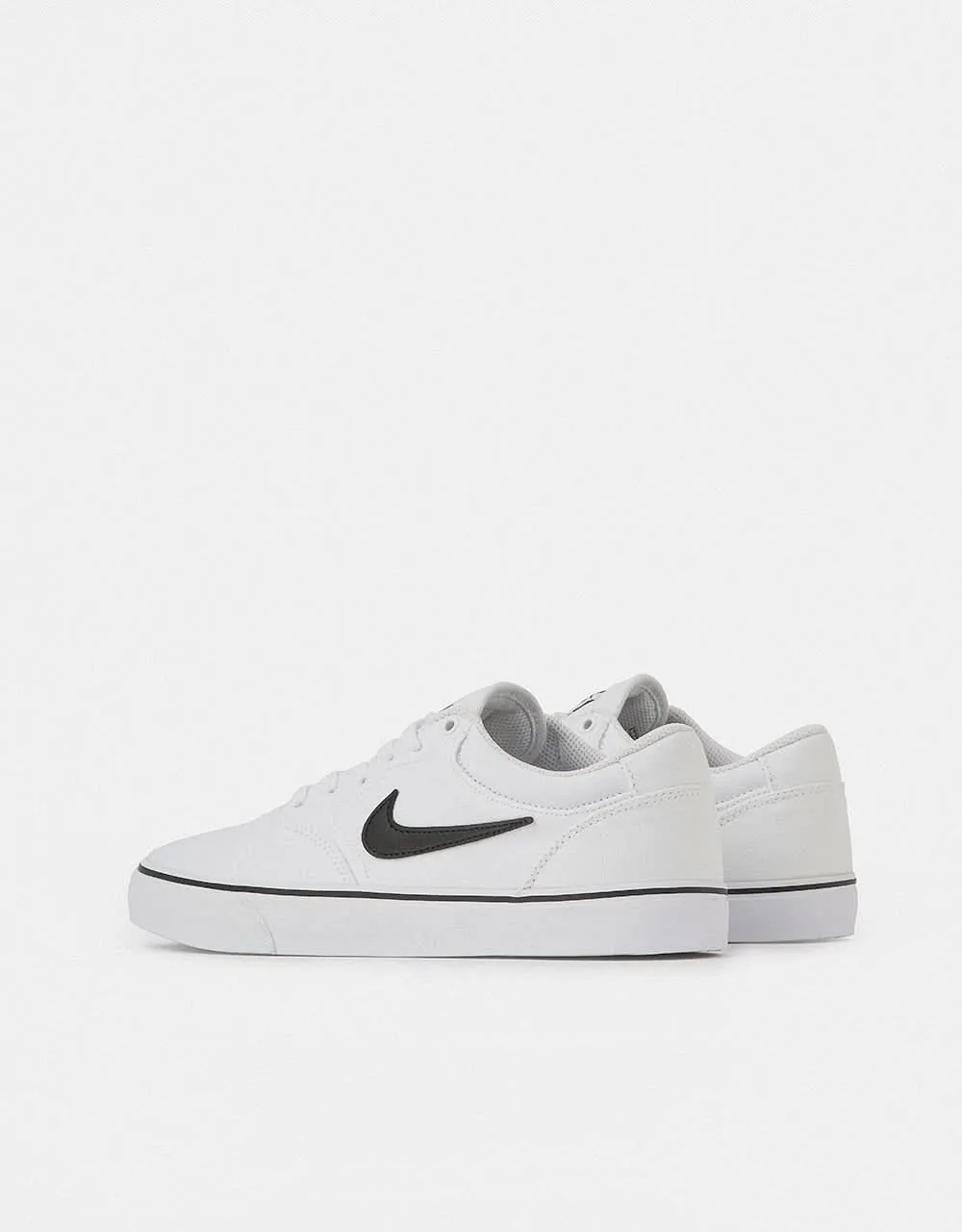Nike SB Chron 2 Canvas Skate Shoes - White/Black-White