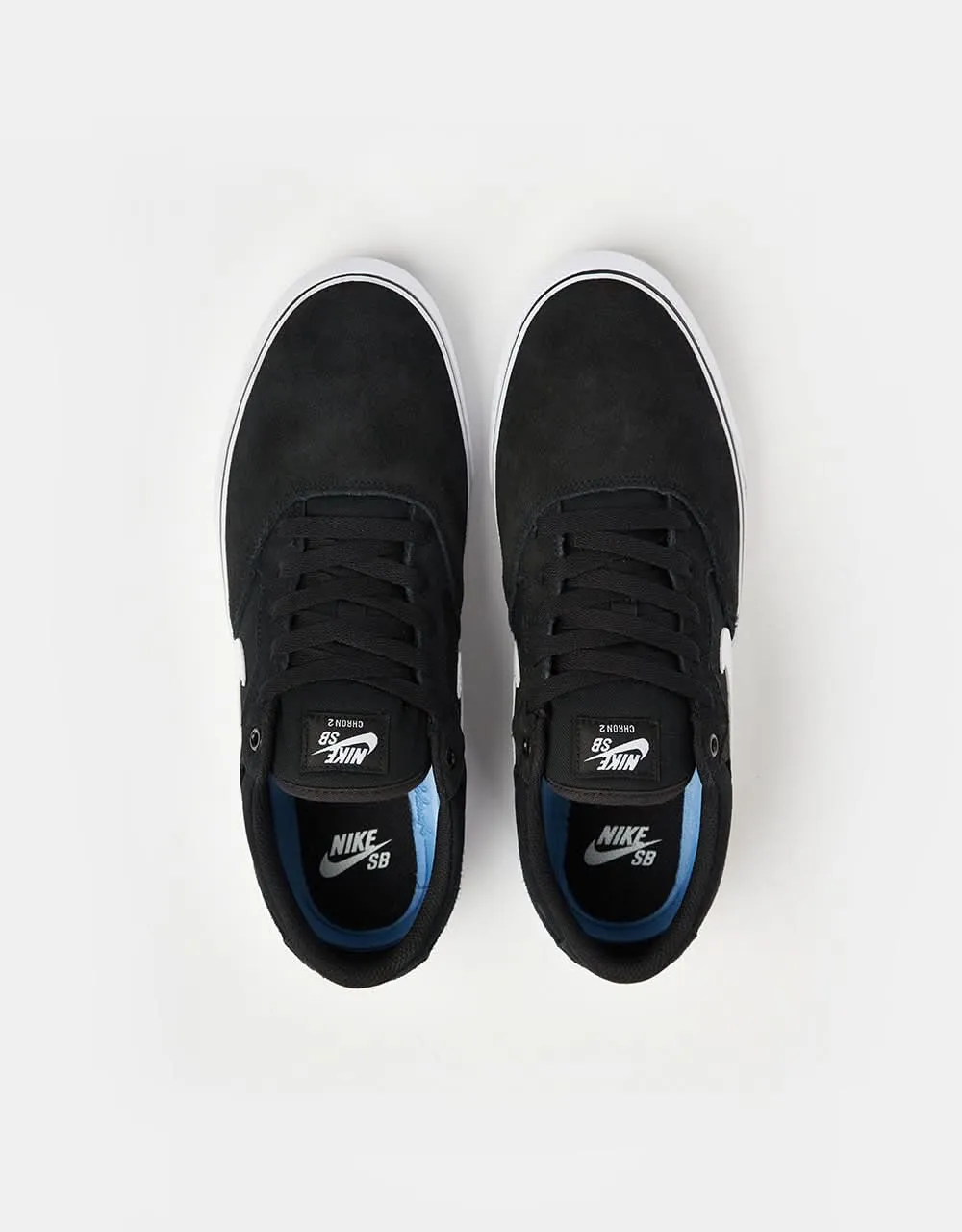 Nike SB Chron 2 Skate Shoes - Black/White-Black