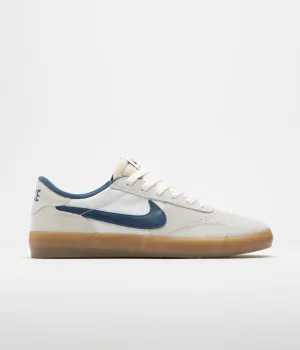 Nike SB Heritage Vulc Shoes - Summit White / Navy - White - Gum Light Brown