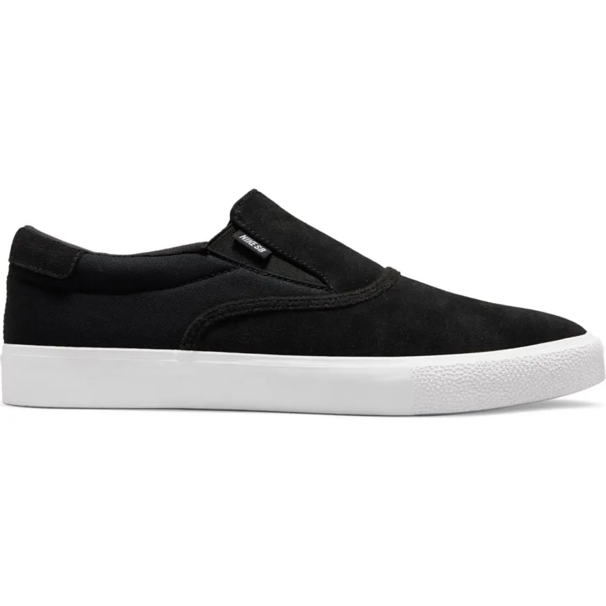 Nike SB Zoom Verona Slip Skateboard Shoe - Black/White-Black