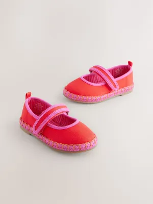 Orange Touch Fastening Espadrilles Shoes