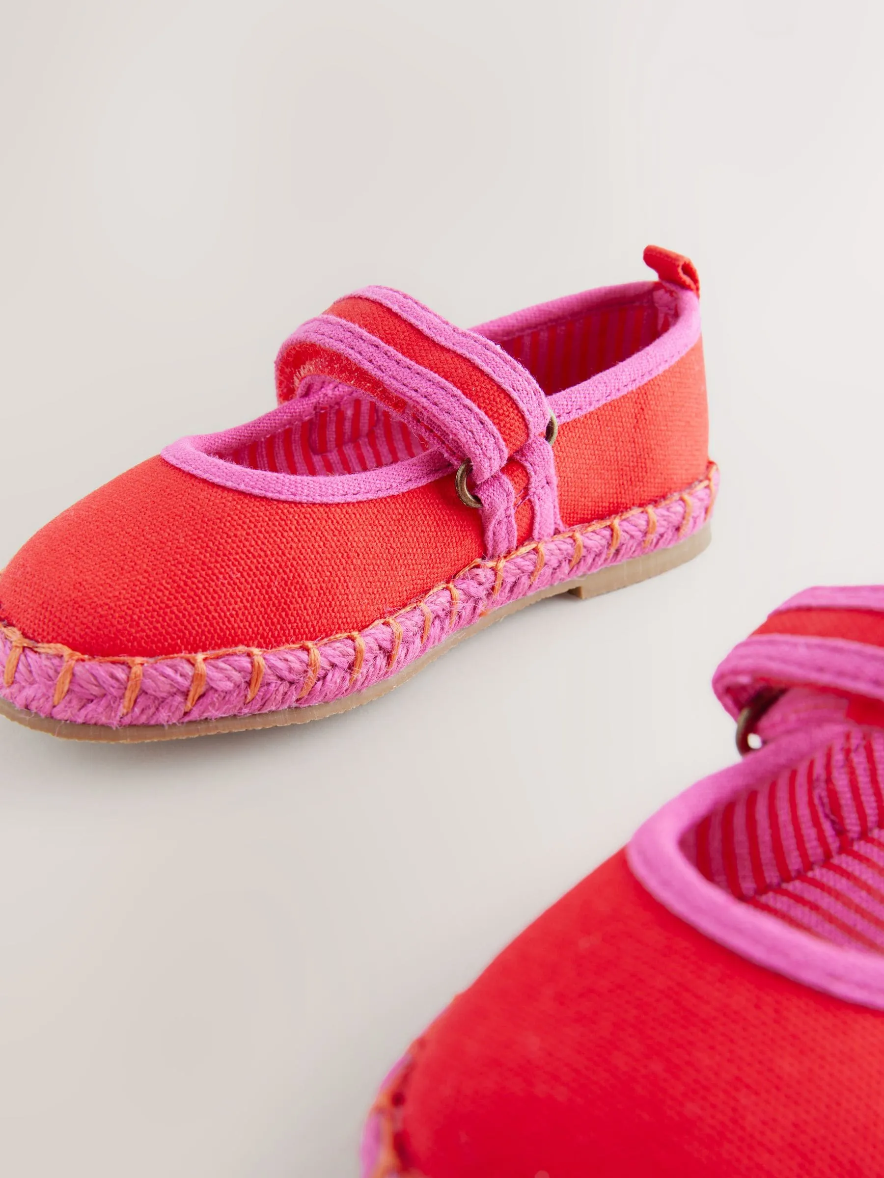 Orange Touch Fastening Espadrilles Shoes