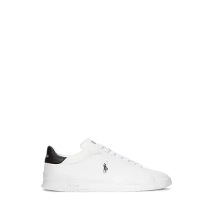 Polo Ralph Lauren Heritage Court II Nappa Leather Sneaker W/ Contrast Pony & Pull Tab